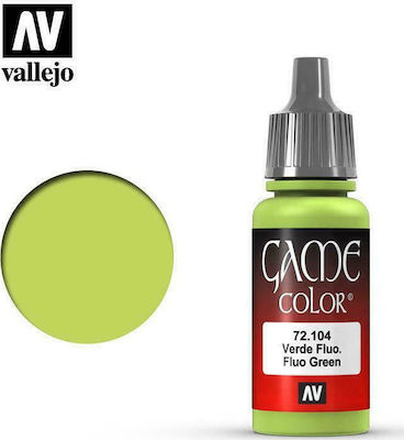 Acrylicos Vallejo Game Model Making Paint Fluorescent Green 17ml 72.104