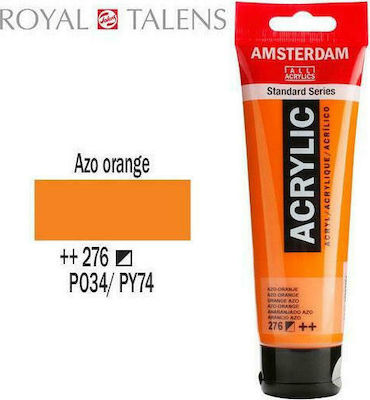 Royal Talens Amsterdam All Acrylics Standard Acrylic Paint Set Azo Orange 276 120ml 1pcs 17092762