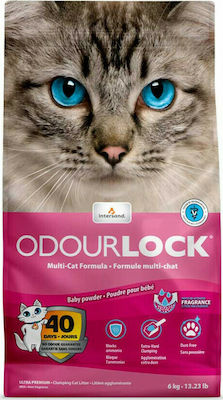 Intersand Odourlock Clumping Odour Control Cat Litter Baby Powder 6kg 036130