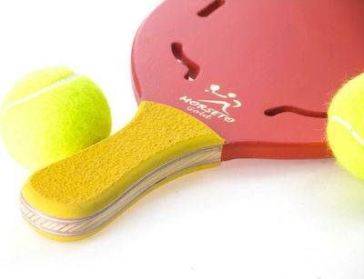 My Morseto Strandracket Rote 380gr mit Geradem Griff Gelbe