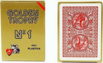 Modiano Bridge Golden Trophy Plastic Card Deck Red