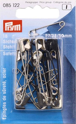 Prym Pins Various Sizes Safety Pins Nickel/Black (27/38/50mm) 18pcs 085122