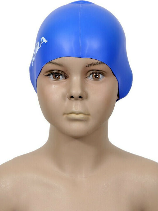 AMILA Silicone Kids Swimming Cap Blue