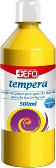 +Efo Poster Paint Τέμπερα Ζωγραφικής Κίτρινη σε Μπουκάλι 500ml
