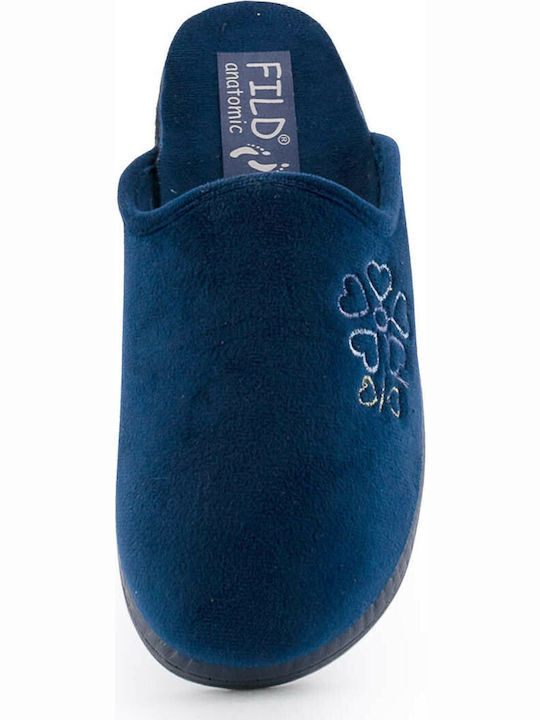 Mary F11 Winter Damen Hausschuhe Blau