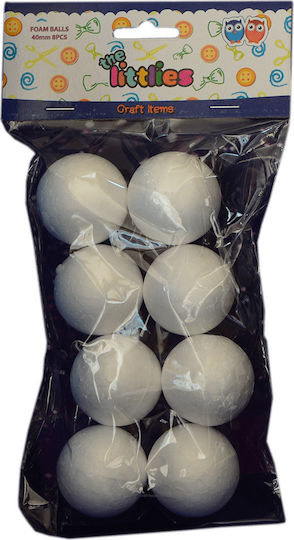 Luna Ball Crafting from Styrofoam White 8pcs