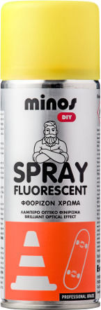 Minos Spray Σπρέι Βαφής Fluorescent Paint με Μεταλλικό Εφέ Πορτοκαλί 400ml