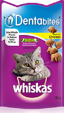 Whiskas Dentabites Snack Treats with Chicken Chicken for Adult Cats 50gr