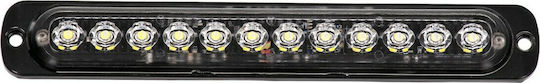 GloboStar PRO Series Μπάρα 10 Προγραμμάτων Φωτισμού Strobe SMD 3030 Ψυχρό Λευκό 6000K LED 10-30V - Λευκό