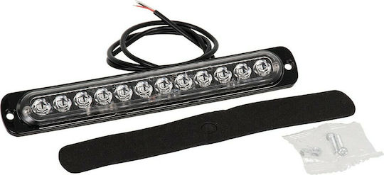 GloboStar Pro Series Μπάρα Σήμανσης 10 Προγραμμάτων Φωτισμού Strobe SMD 3030 LED 12/24V - Μπλε