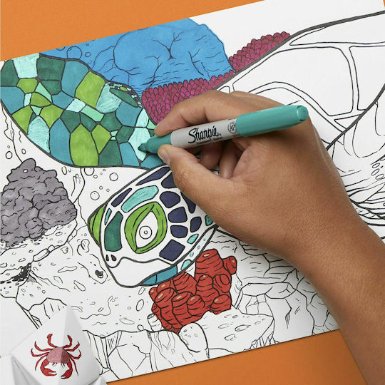 Sharpie Fine Permanent Μαρκαδόροι Ζωγραφικής 1mm Λεπτοί Σετ 28 χρώματα