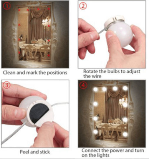 USB Vanity Mirror LED Light Cool White 1.6W