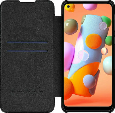 Nillkin Qin Carte Piele artificială Negru (Galaxy M21)