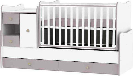 Lorelli Κούνια Minimax White/Amber με Συρτάρι