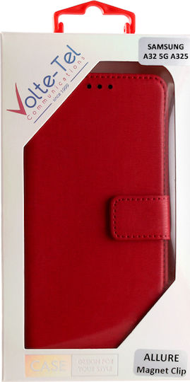 Volte-Tel Allure Magnet Stand Brieftasche Synthetisches Leder Rot (Galaxy A32 5G)