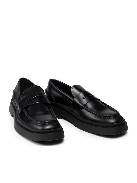 Mike Leather Men's Moccasins In Black Color
