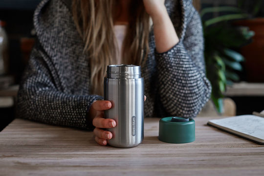 Black+Blum Glass Thermos Stainless Steel 340ml Silver
