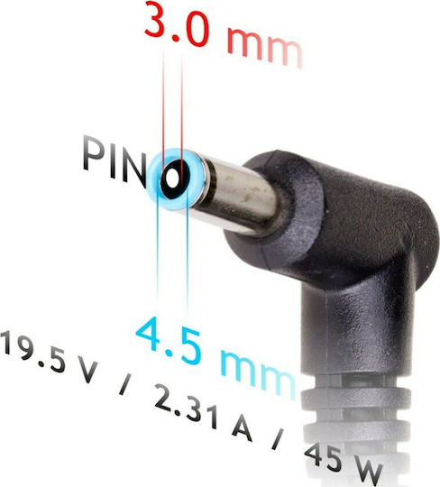 Power On Laptop Charger 45W 19.5V 2.31A for Dell without Power Cord