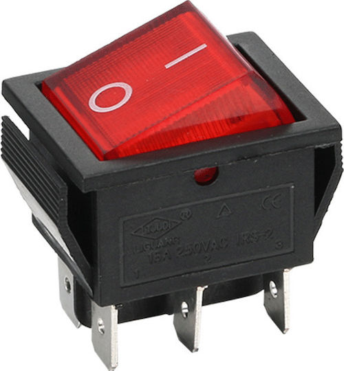 KAL Electronics Schalter Rocker mit Beleuchtung Rot 1Stück
