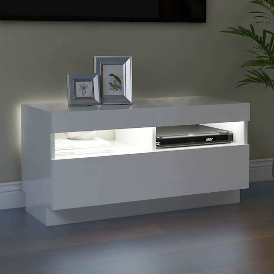 Stand TV Cu Iluminare LED Alb L80xA35xÎ40cm
