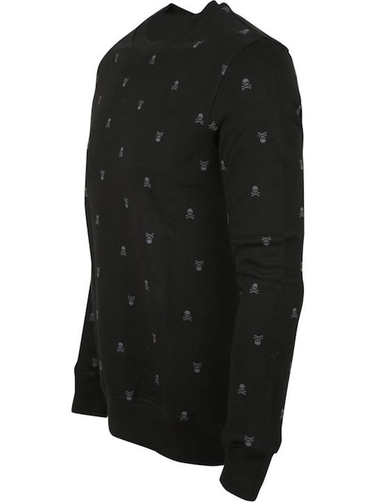 John Frank Skull Men's Winter Cotton Pajama Blouse Black