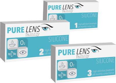 Pure Lens Family Silicone 6 Μηνιαίοι Φακοί Επαφής Σιλικόνης Υδρογέλης & Plus Hyaluron Care 380ml & Ecosystem Eye Drops 20ml