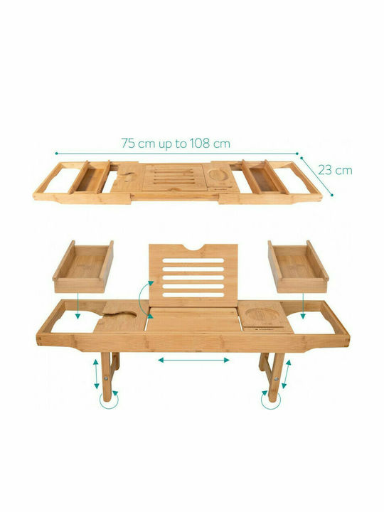 Navaris Bambus Dreptunghiular Tavă de Pat din Bamboo în Culoare Maro 47685.02 1buc