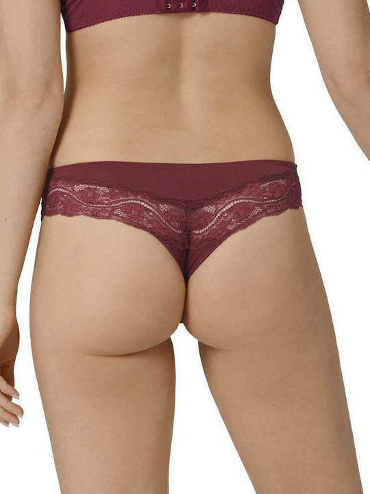 Lovely Micro Women's Brazil with Lace Burgundy