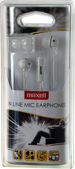 Maxell EC-Mic In-Ear Freihändig Kopfhörer mit Stecker 3.5mm Weiß