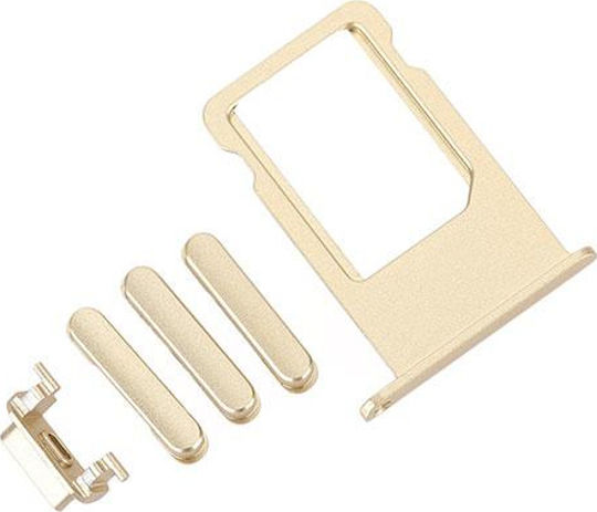 Πλαϊνά Πλήκτρα και Βάση Sim Χρυσό για iPhone 6s