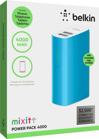 Belkin Mixit Power Bank 4000mAh mit 2 USB-A Anschlüssen Blau