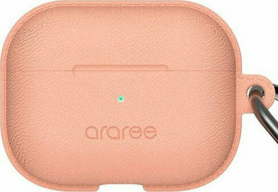 Araree Pops Synthetic Leather Case with Keychain Pink for Apple AirPods Pro