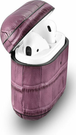 iCarer Bamboo Case Leather Bamboo Purple for Apple AirPods 1 / AirPods 2