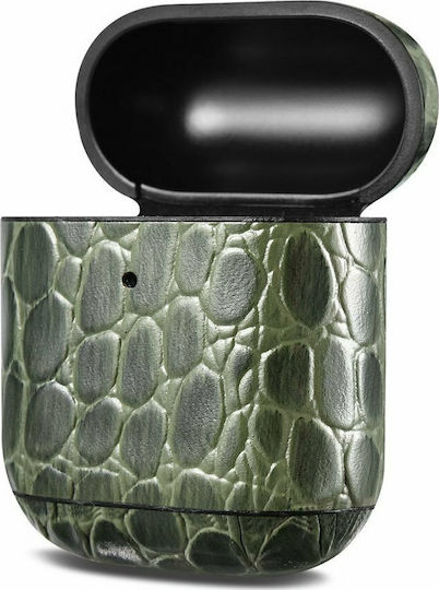 iCarer Crocodile Θήκη Δερματίνης σε Πράσινο χρώμα για Apple AirPods