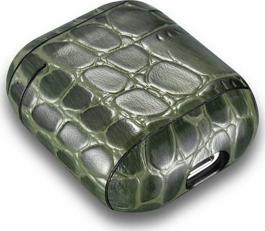 iCarer Crocodile Θήκη Δερματίνης σε Πράσινο χρώμα για Apple AirPods