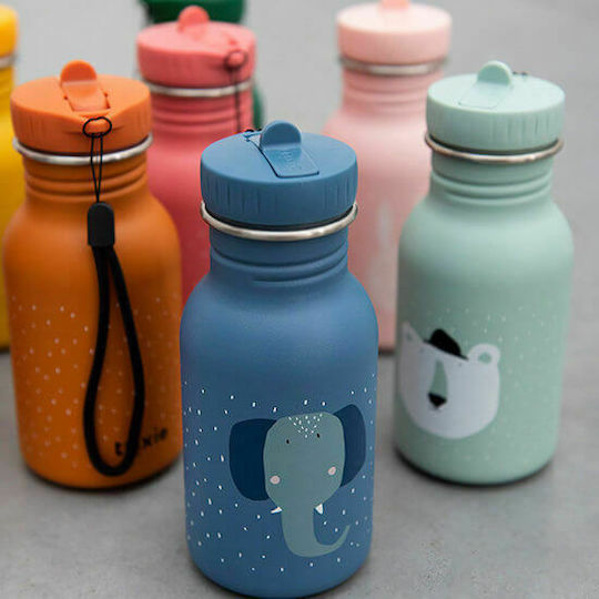 Trixie Kids Water Bottle Stainless Steel with Straw Non Spill Blue 350ml