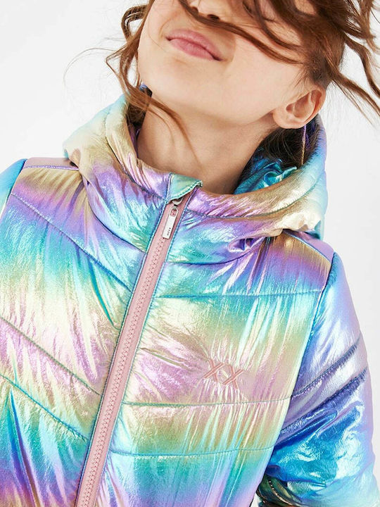 Kids' Casual Jacket Short with Hood Multicolour Hologram