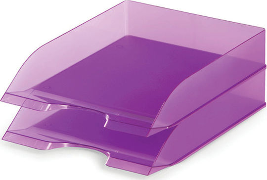 Durable Transparent Tavă pentru Documente Plastic Violet 33.7x25.3x6.3cm.