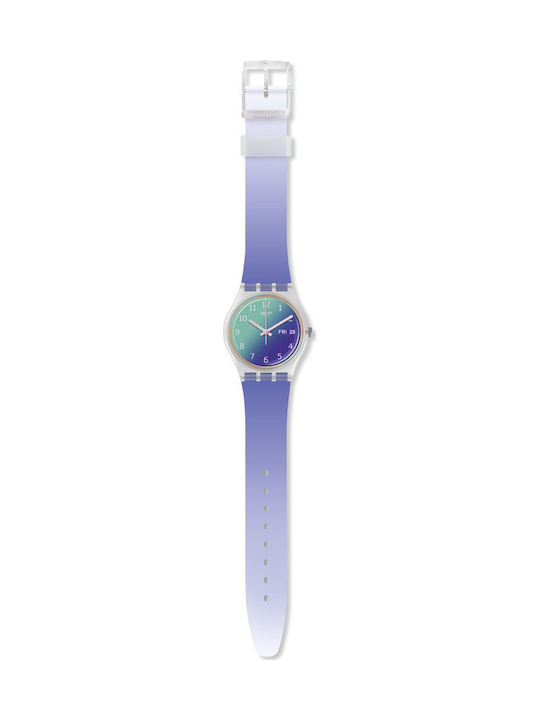 Swatch Ultralavande Damen Uhr mit Lila Kautschukarmband