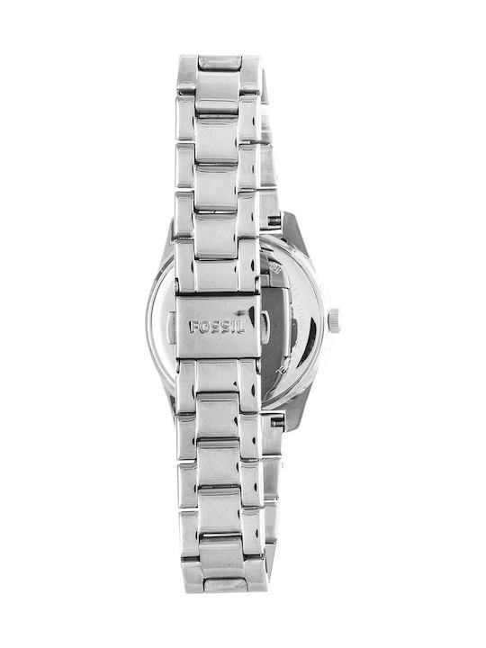 Fossil Donna Γυναικείο Ρολόι 32mm Μπαταρίας με Ασημί Μεταλλικό Μπρασελέ