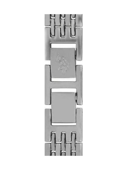 U.S. Polo Assn. Candice Uhr mit Silber Metallarmband