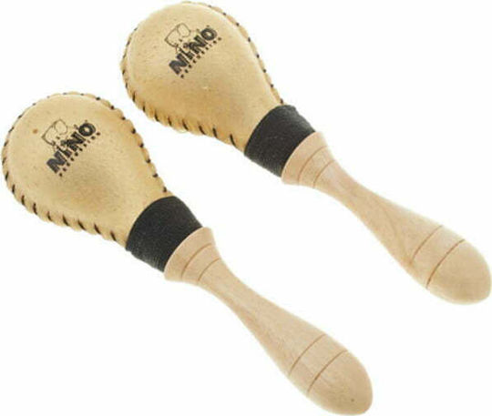 Nino Percussion Wood Maraca Pair in Brown Color