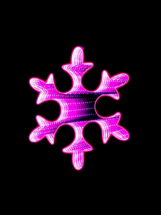 Iliadis Illuminated Christmas Plastic Figure Flake Pink