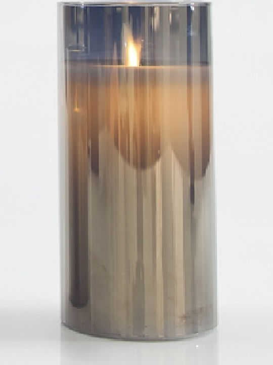 Eurolamp Christmas Glass Gray Battery Candle 15x7.5cm 2pcs