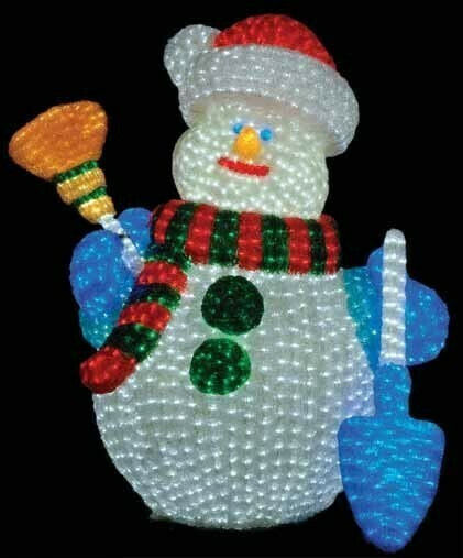 Lianos Illuminated Christmas Plastic Figure SNowman Length 200cm