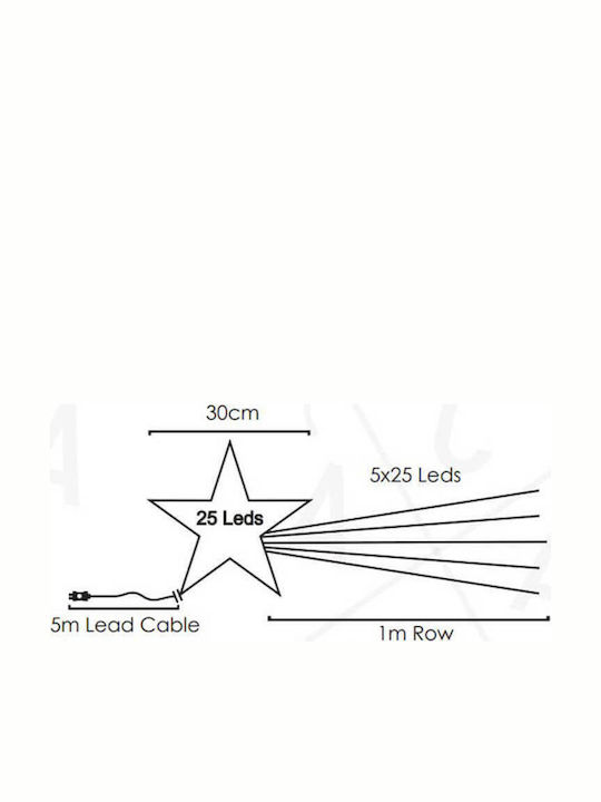 Aca Shooting Star Metal Illuminated Christmas Decorative Pendant Star 100x30x500cm