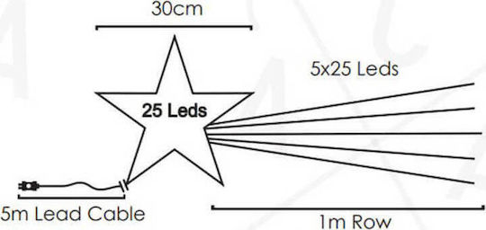 Aca Shooting Star Crăciunesc Decorativ Suspendata Stea cu lumină LED Metalic 100x30x500buc 1buc