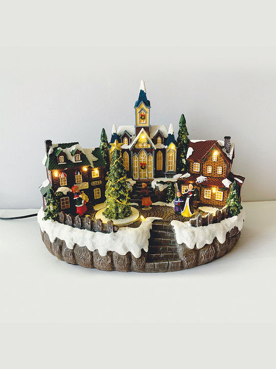 Aca Christma Lighted Decorative Decorative Scenery Battery with Music and Drive 28.5x22.5x18cm