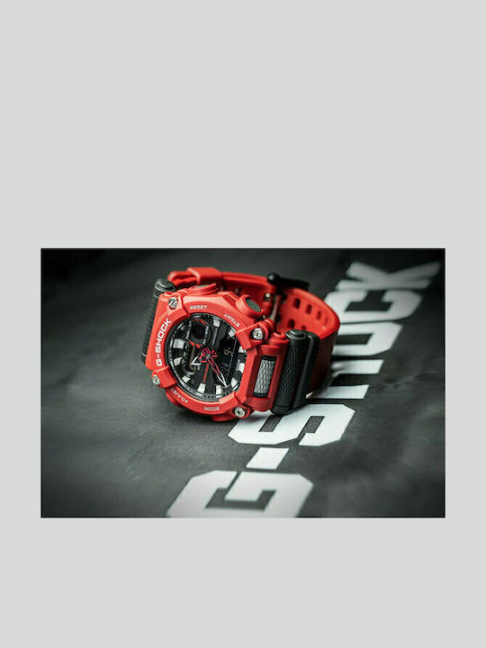 Casio G-shock Men's Watch 49mm Chronograph Battery with Red Rubber Strap