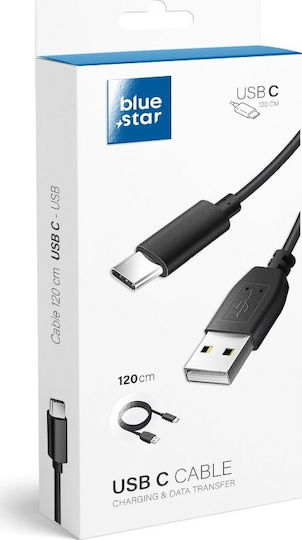 Blue Star Regular USB 2.0 Cablu USB-C bărbătesc - USB-A Albastru 1.2m